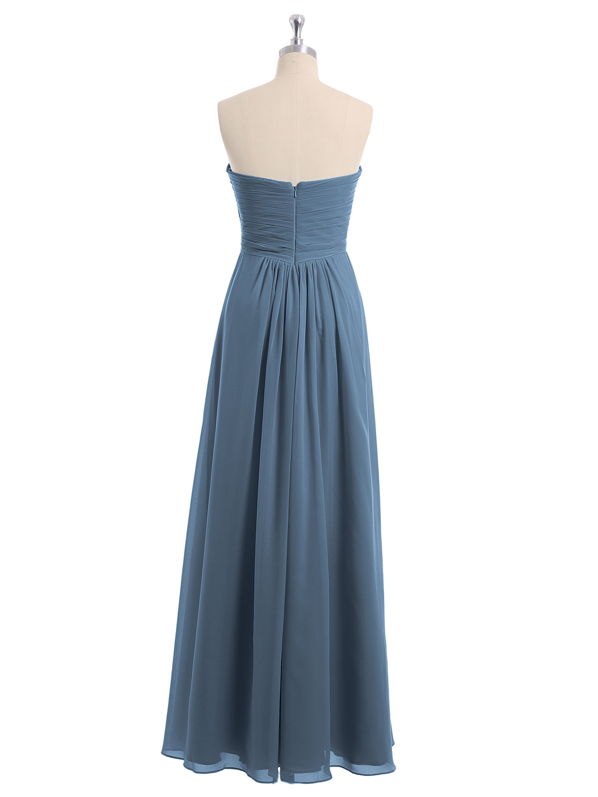 Spaghetti Strap Lace and Chiffon Dresses Slate Blue main image 1