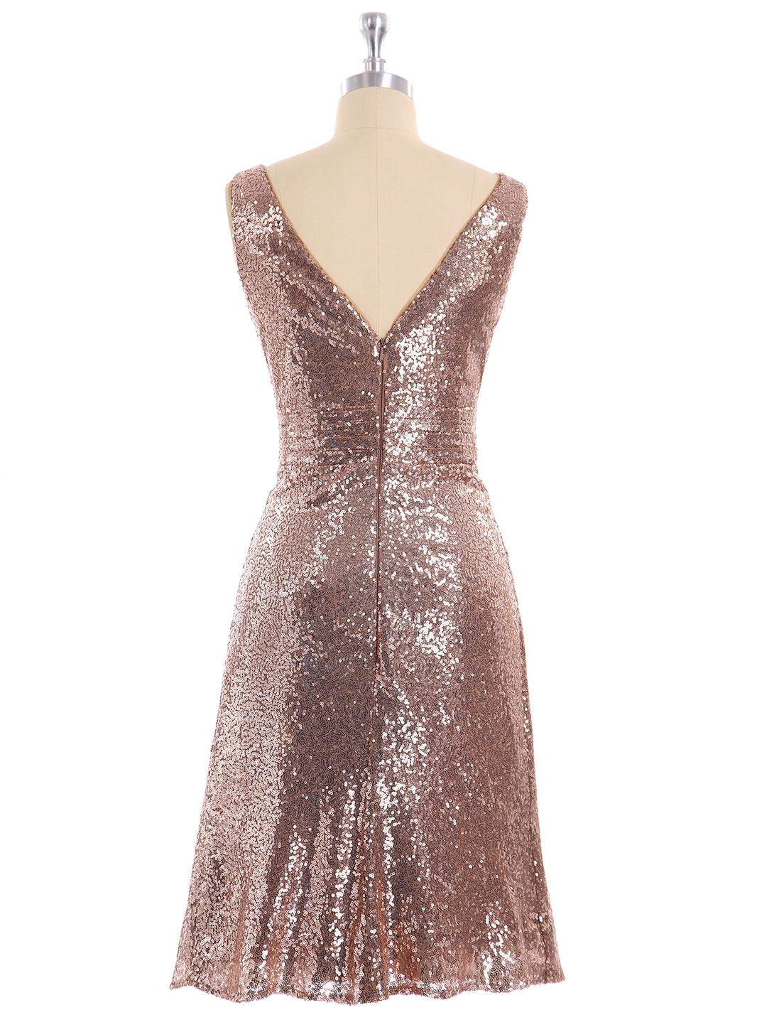 slim fit dress slacks BABARONI V Neckline Short Sequins Lace Dress Metallic Gold, Metallic Gold / US0