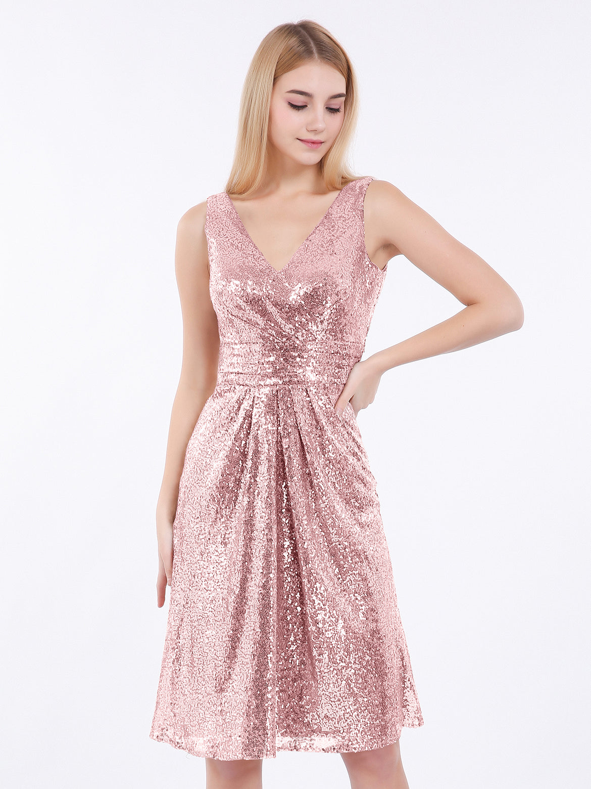 Rose Gold Bridesmaid Dresses BABARONI Rose Gold Bridesmaid Dresses BABARONI
