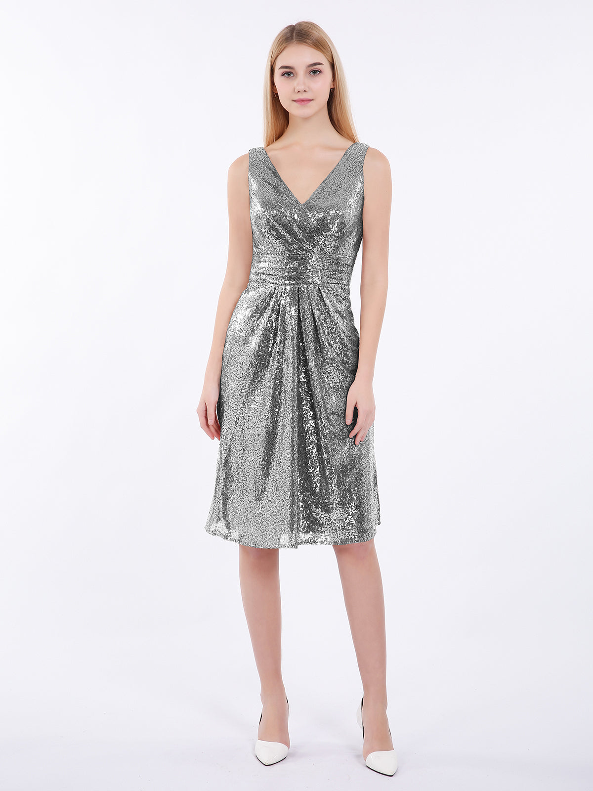 shopalbina2022 Silver Sparkly Dress 34