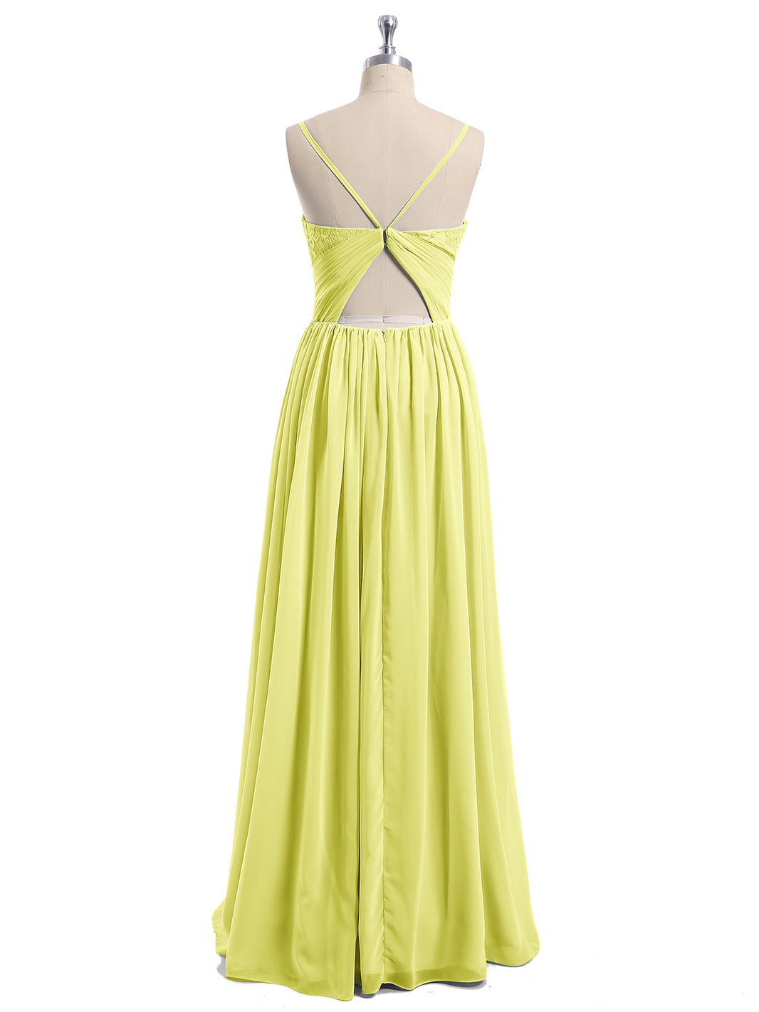 BABARONI Sweetheart Neck Chiffon Dress with Spaghetti Strap Daffodil, Daffodil / US0