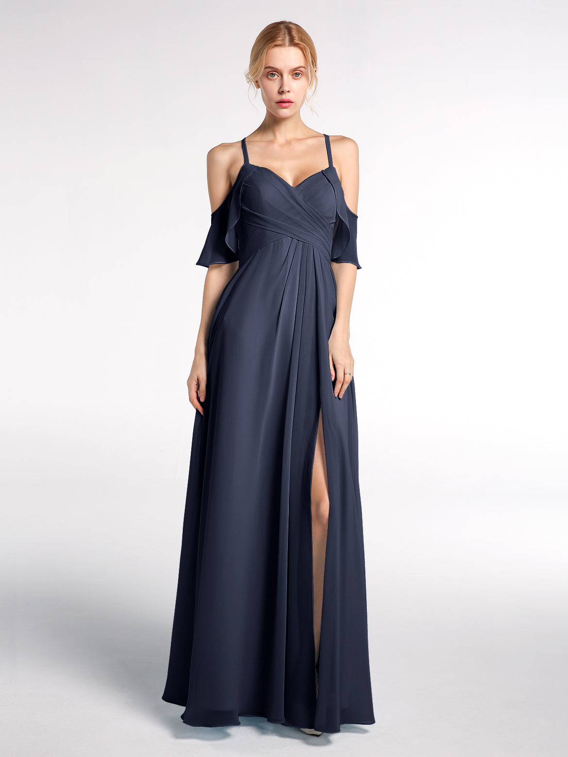 Dark Navy Bridesmaid Dresses - Free Custom Size for Perfect Fit BABARONI Dark Navy Bridesmaid Dresses - Free Custom Size for Perfect Fit BABARONI