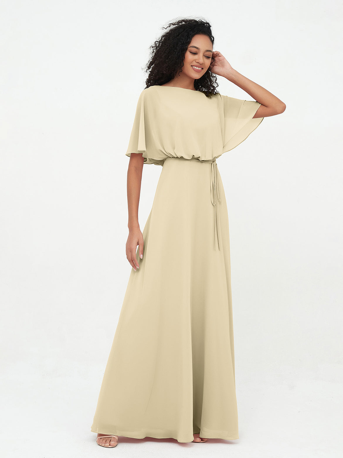 Champagne Bridesmaid Dresses - Cheap Gowns Under $100 BABARONI Champagne Bridesmaid Dresses - Cheap Gowns Under $100 BABARONI