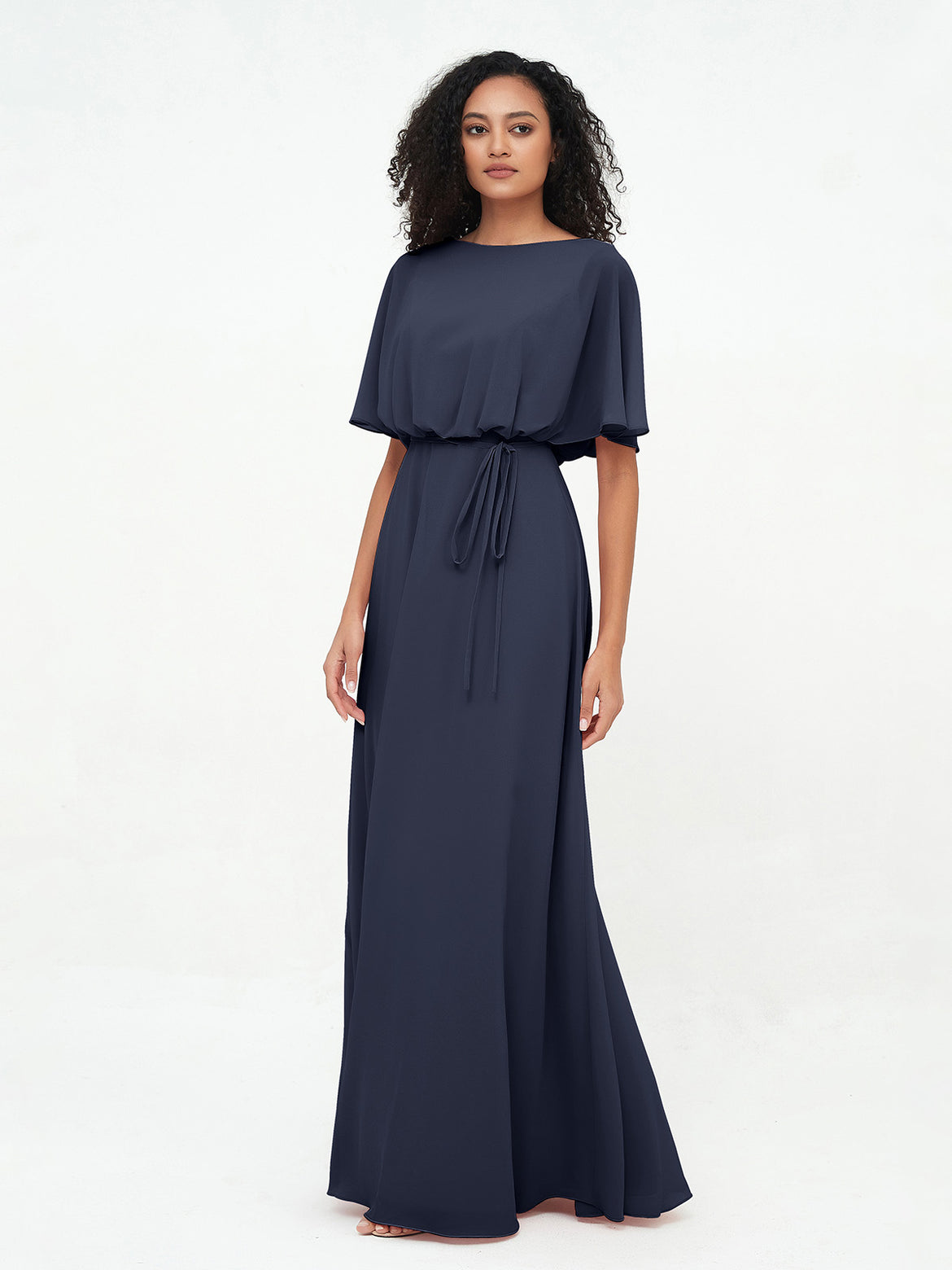 Dark Navy Bridesmaid Dresses - Free Custom Size for Perfect Fit BABARONI Dark Navy Bridesmaid Dresses - Free Custom Size for Perfect Fit BABARONI