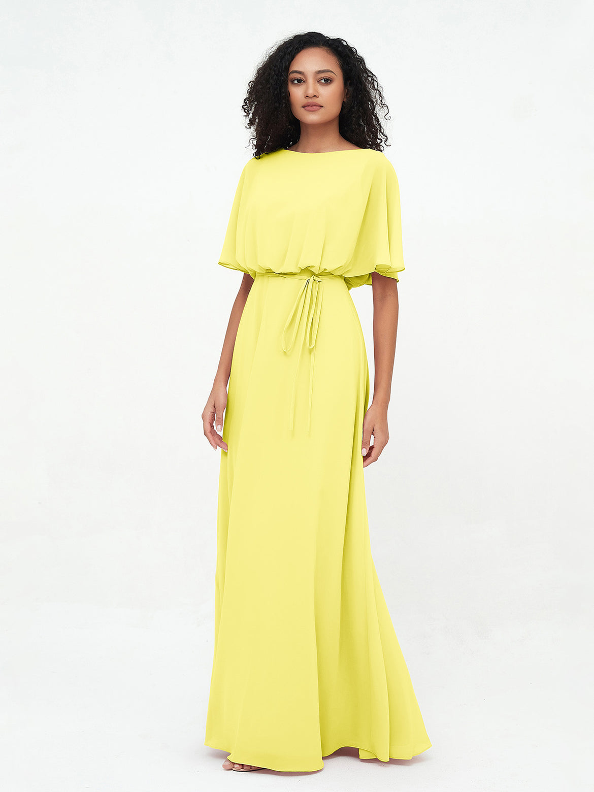 princess polly baby blue dress Sheath-Column Maxi Chiffon Yellow Bridesmaid Dresses COCOMELODY CB0826, Agave Green