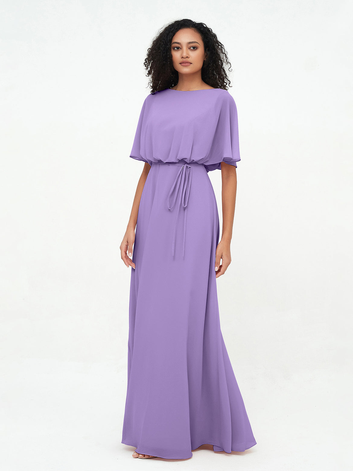 tahiti color bridesmaid dress Tahiti Chiffon Floor Length Mismatched Bridesmaid Dresses, Dress D