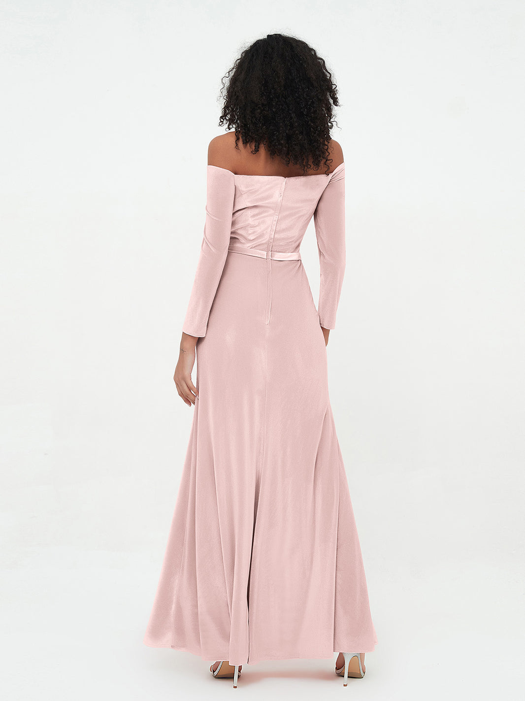 strapless open back dress Satin Maxi Dress