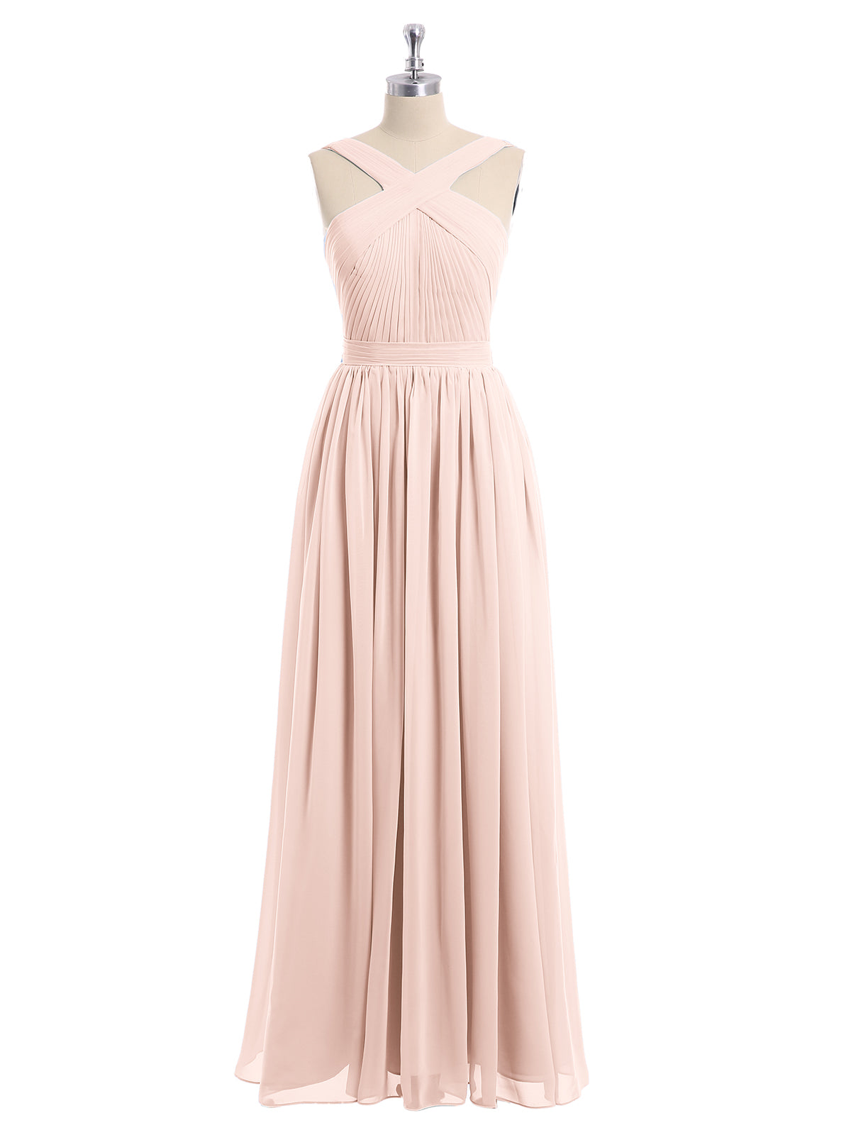 Long Chiffon Strapless Dresses with Sweetheart Pearl Pink Plus Size main image 1