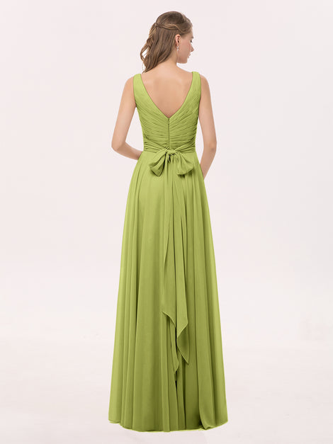 Chiffon FAUX-WRAP Dresses with Bow Clover main image 0