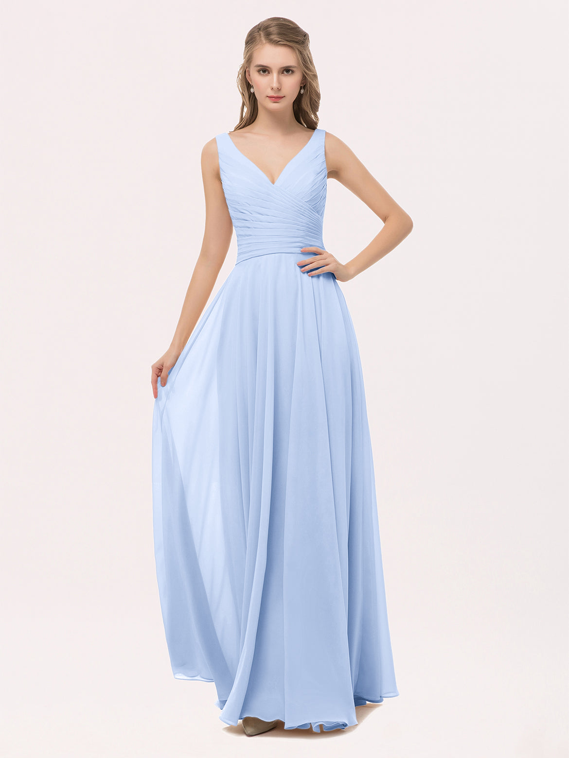 Sky Blue Bridesmaid Dresses BABARONI Sky Blue Bridesmaid Dresses BABARONI