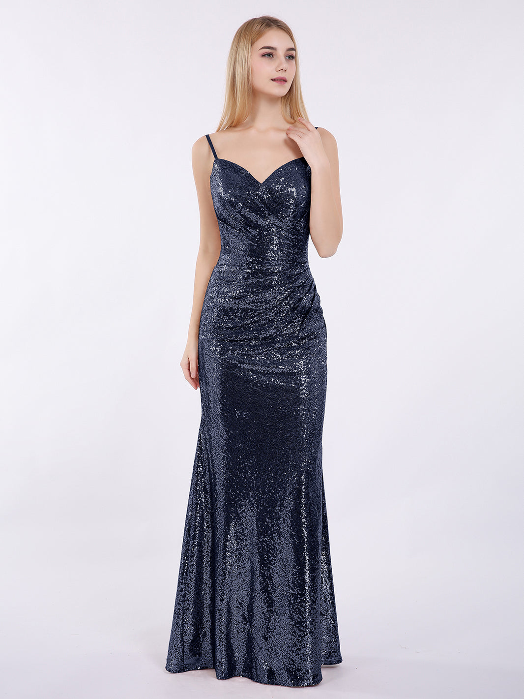 sequin bridesmaid dresses navy Sequin Long Bridesmaid Dress 80088 main image 0