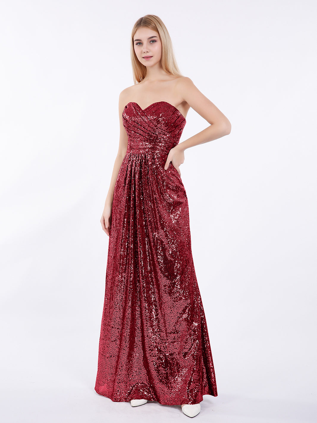 sequin burgundy bridesmaid dresses Dylan Sequin Dress