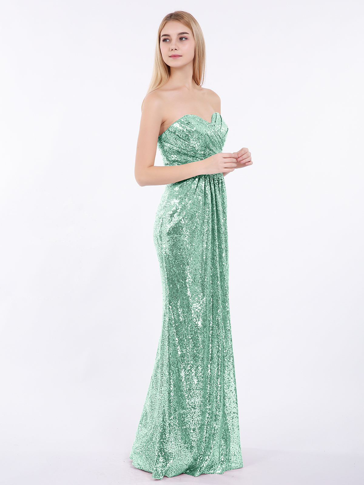 Strapless Mini Chiffon Dresses with Sweethart Mint Green Plus Size