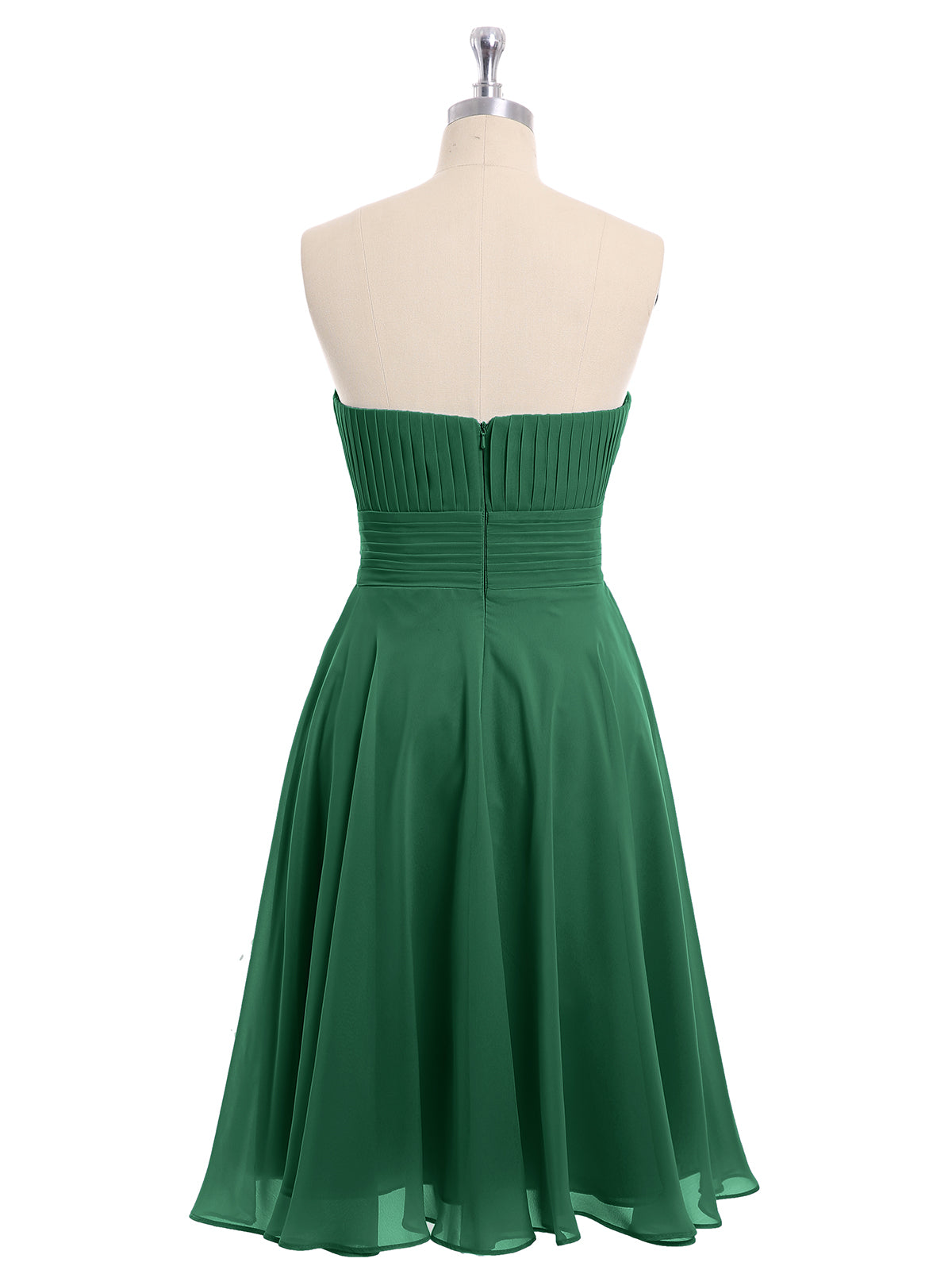 Straight Across Strapless Short Bridesmaid Gown Dark Green Plus Size ...