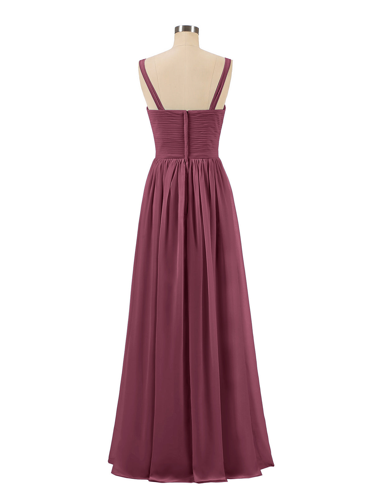 Chiffon with Beaded Waistband Long Dress Mulberry Plus Size