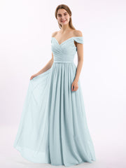 BABARONI Lace Top Chiffon Bottom Dress with Cap Sleeves Mist Plus Size, Mist / US18