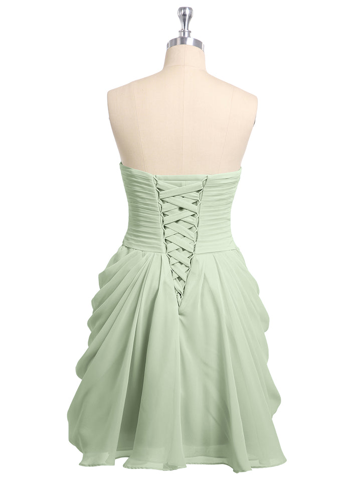 Deep Sweetheart Neck Empire Boho Dresses Dusty Sage
