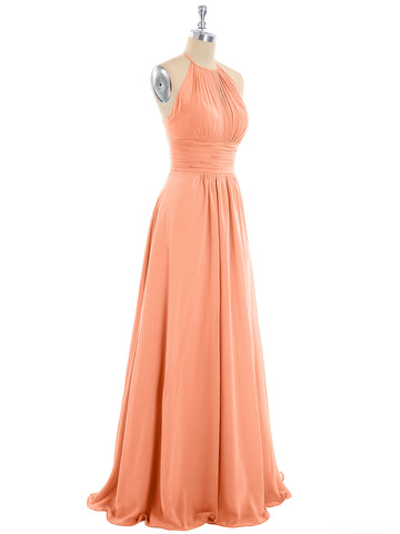 Maxi Chiffon Bridesmaid Dresses with Sweethart Papaya main image 0