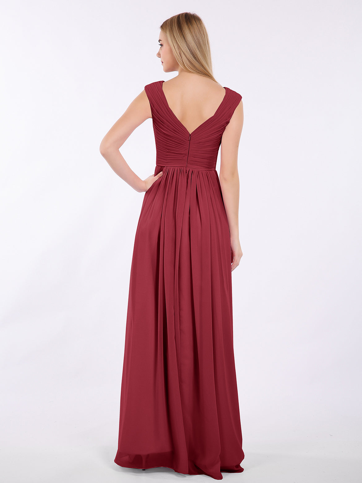 Burgundy Bridesmaid Dresses - For Fall Winter Weddings BABARONI Burgundy Bridesmaid Dresses - For Fall Winter Weddings BABARONI