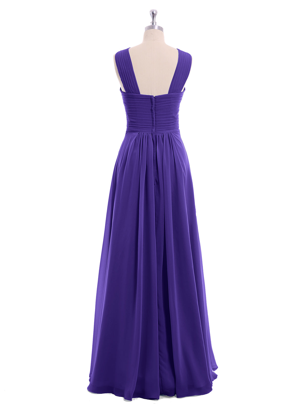 Cross Shoulder Strap Chiffon Dress with Empire Waist Red