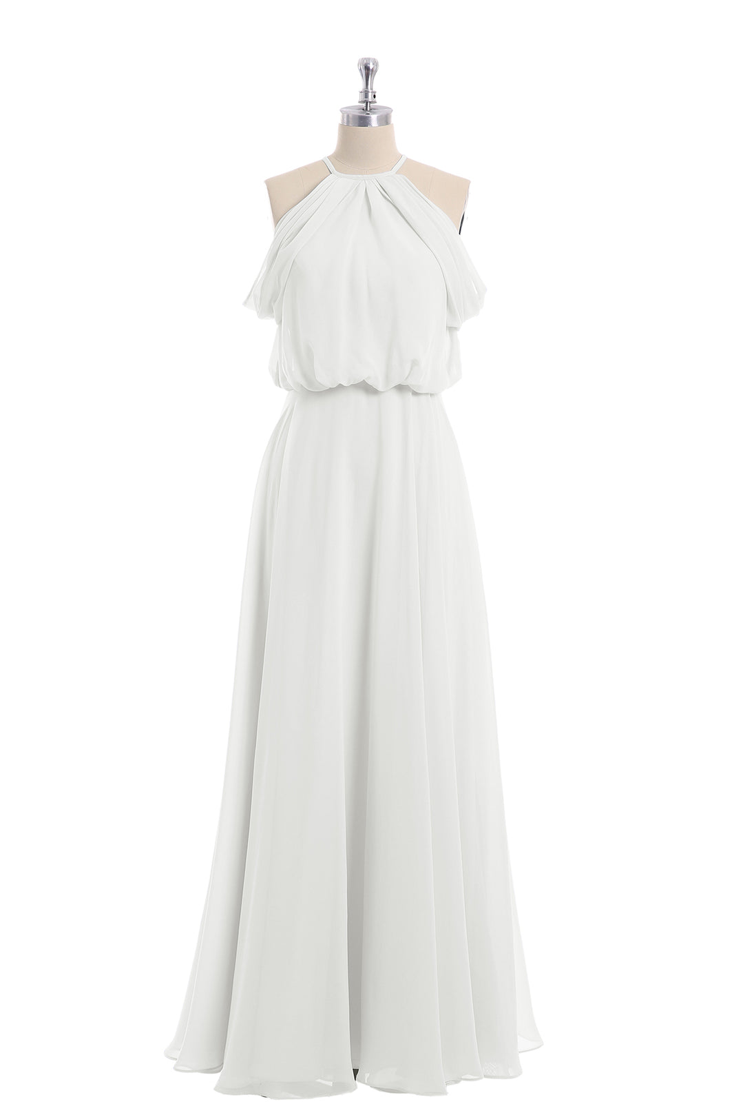 BABARONI Halter Off the Shoulder Dress with blouson bodice Ivory, Ivory / US0
