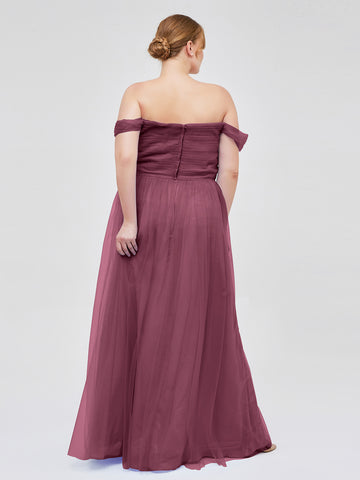 Mulberry Embroidered Beaded Tulle Eb1103