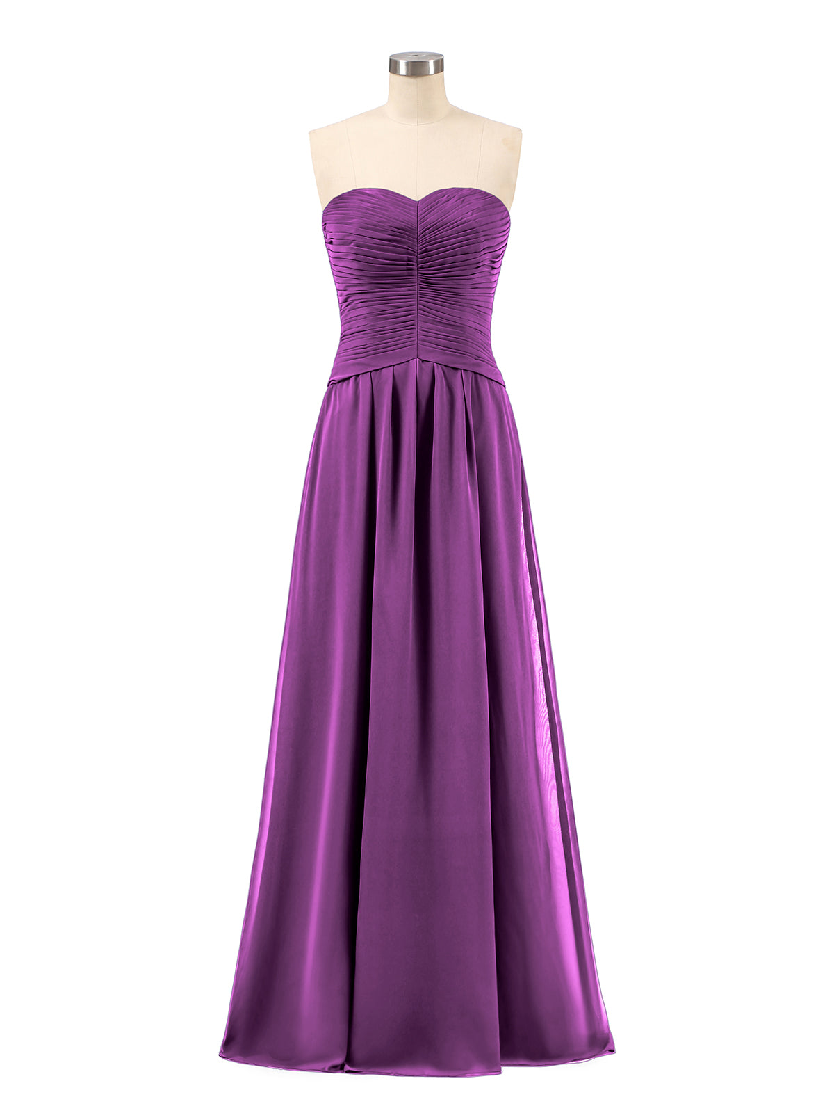 Gabrielle Sweetheart Strapless Chiffon Bridesmaid Dress-Grape Plus Size ...