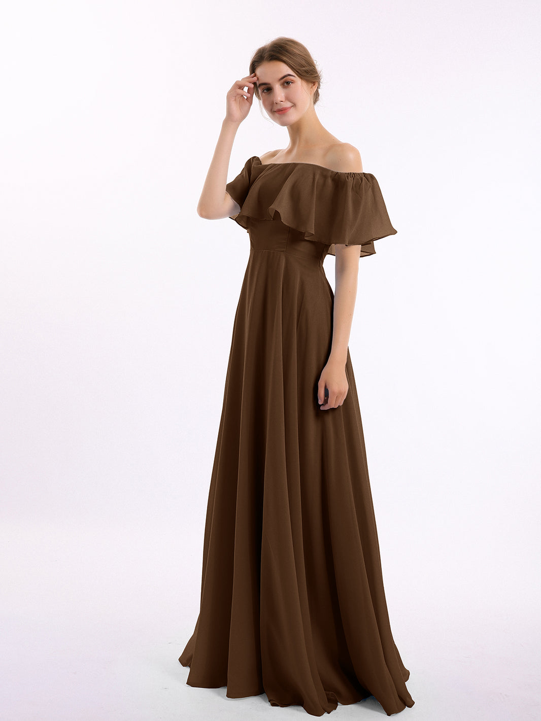 off the shoulder dress brown In Blooms Off Shoulder Mesh Midi Dress Brown