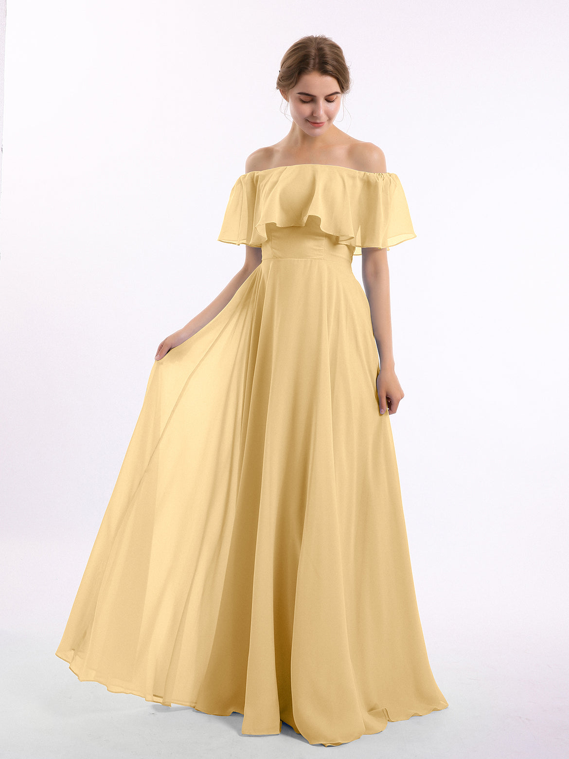 Gold Bridesmaid Dresses - Chiffon Satin Sequins and More Fabric Option   BABARONI