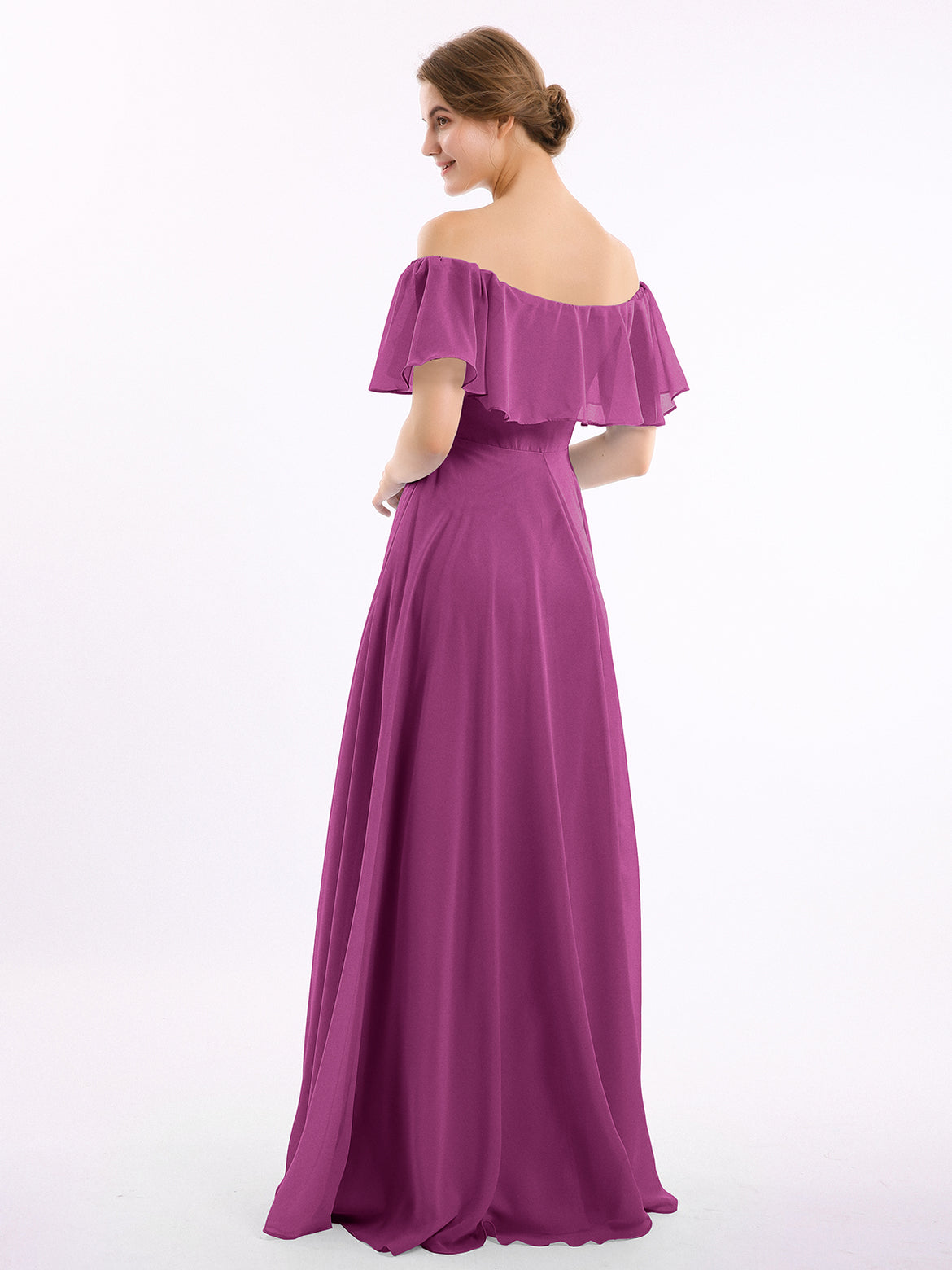 modest purple bridesmaid dresses Modest Dark Purple Bridesmaid Dresses Bell Sleeves Long