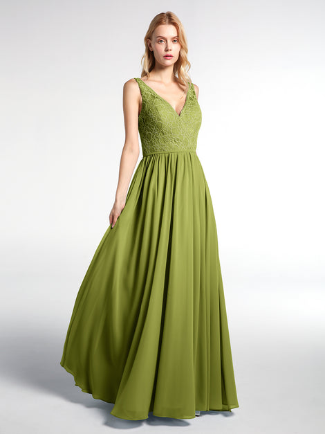 V-neck Off shoulder Maxi Dress with Pockets Clover main image 1