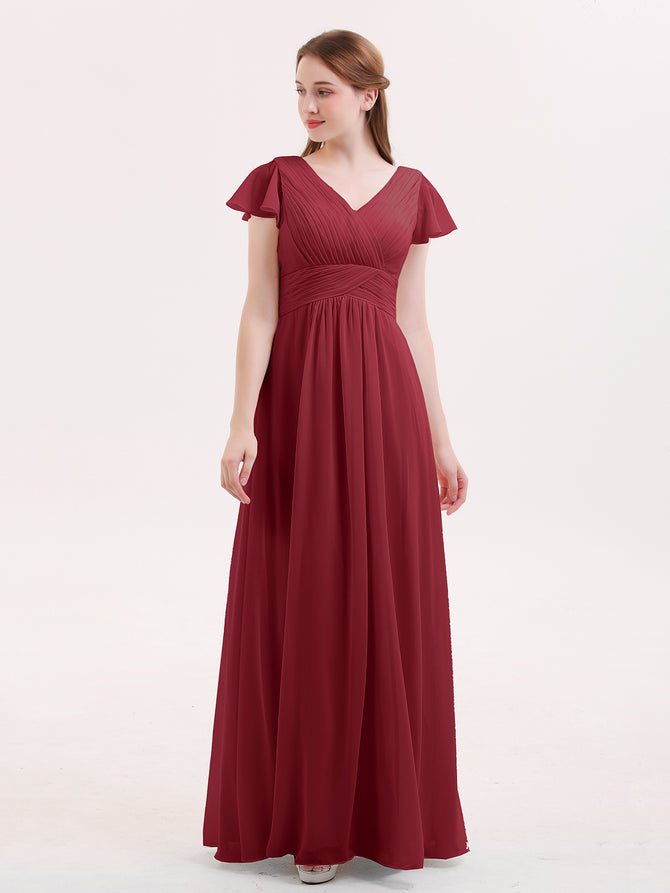 Long Halter Chiffon Dresses of Bridesmaid Peach Plus Size main image 0