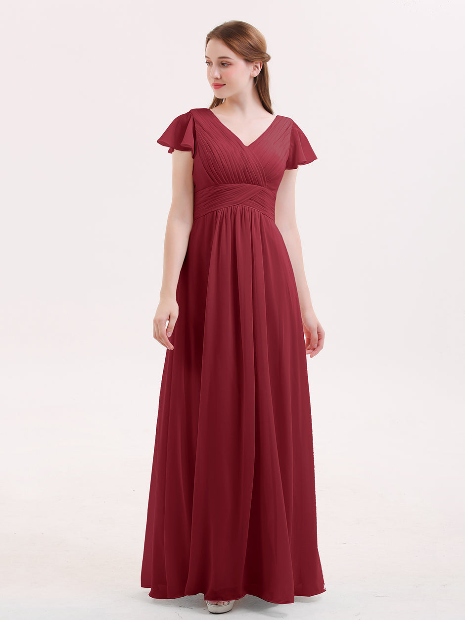 Full Length Chiffon Gowns with Illusion Neck Peach Plus Size