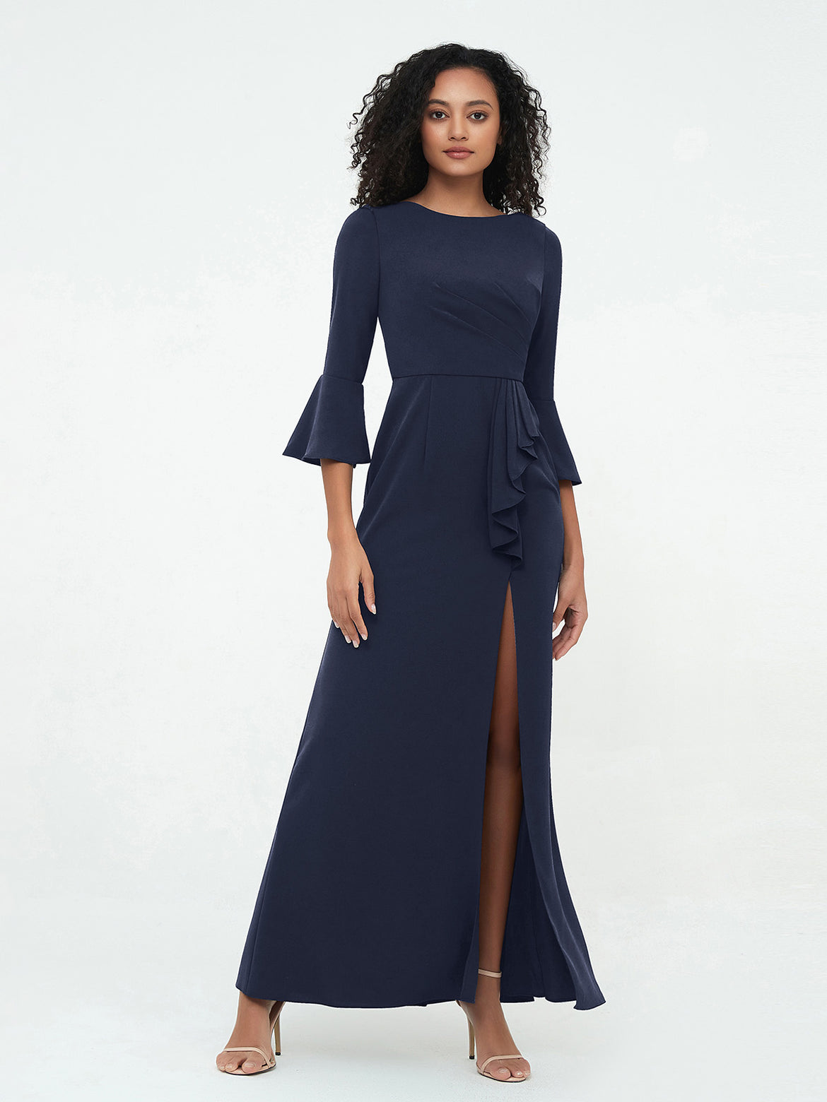 strapless open back dress Modest A-line Long Sleeves Prom Dress,Muslim Prom Gown Y6733   Simplepromdress