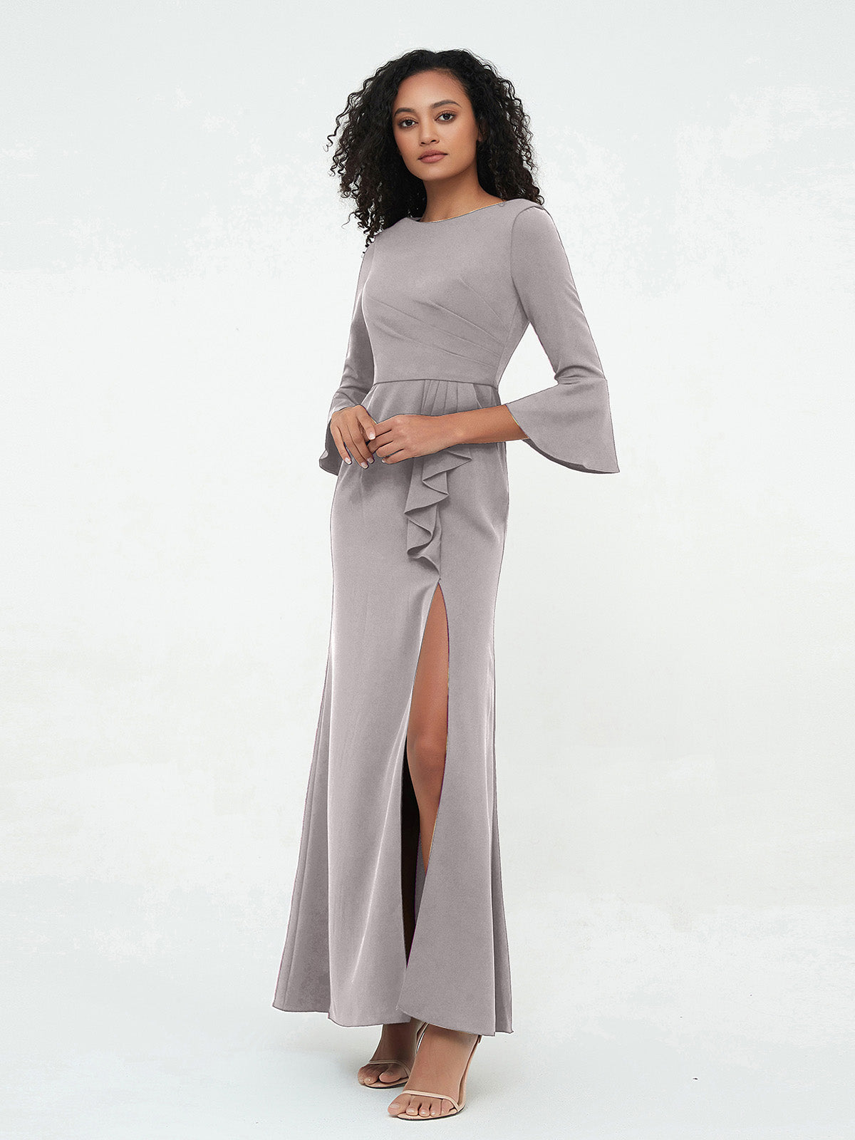 Flare Trumpet Bell Sleeve Dress