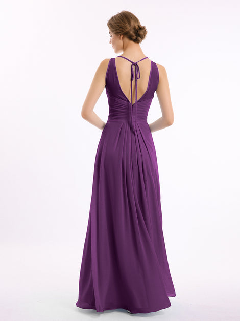 Deep Sweetheart Neck Empire Boho Dresses Grape