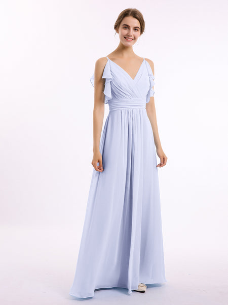 Modest Dusty Blue Bridesmaid Dresses Azazie Lainey Mist Chiffon Bridesmaid  Dresses Azazie DE