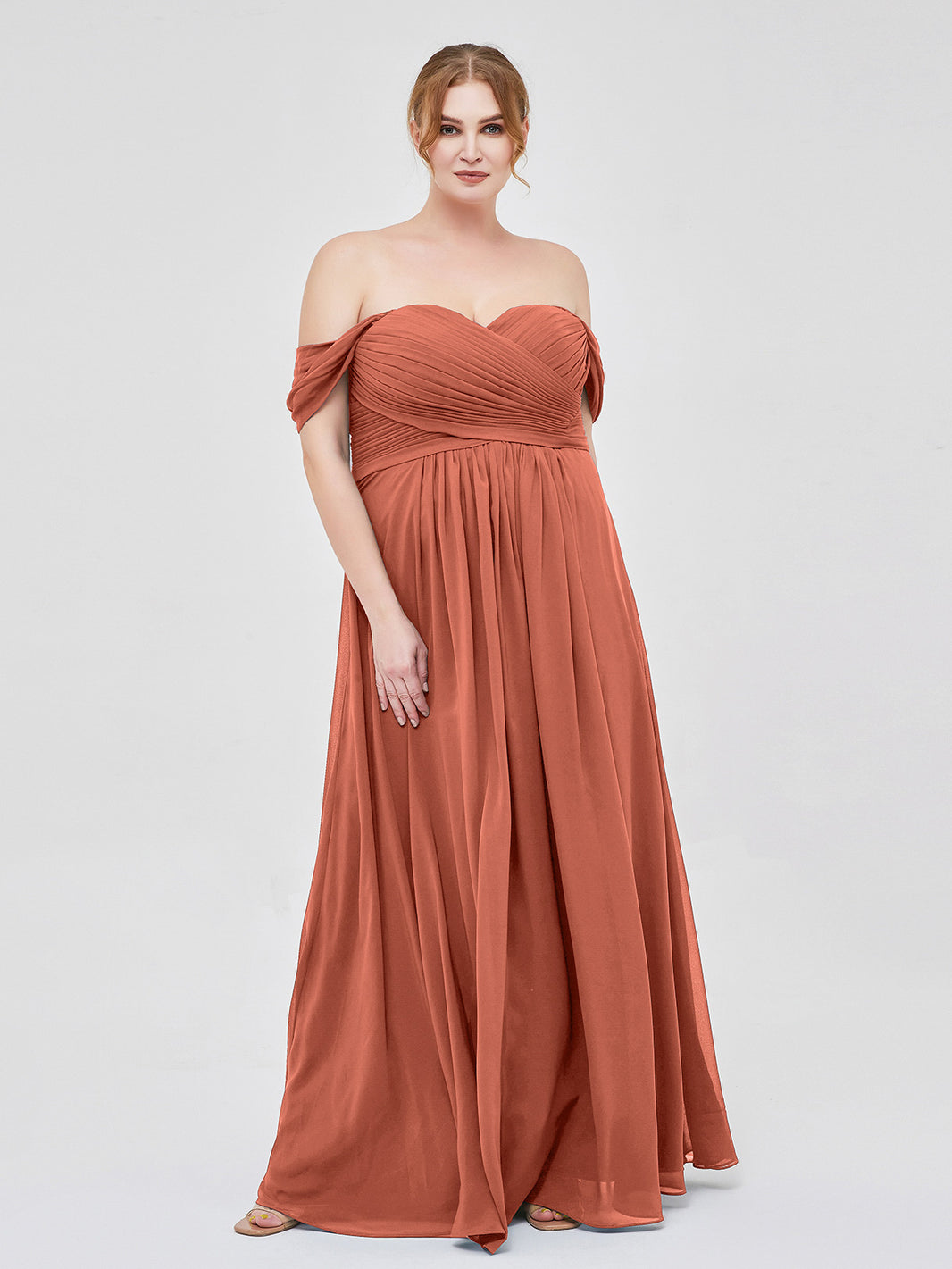 plus size rust colored bridesmaid dresses Amber Chic One Shoulder Ruched Chiffon Plus Size Bridesmaid Dresses, Burnt Orange