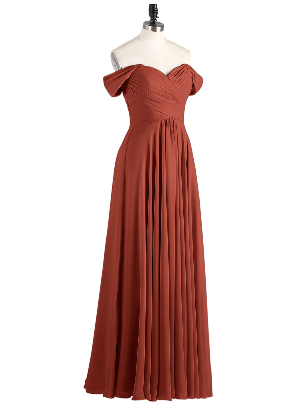 bridesmaid dresses for redheads BABARONI Off the Shoulder Empire Bridesmaid Dresses Rust, Rust / US0