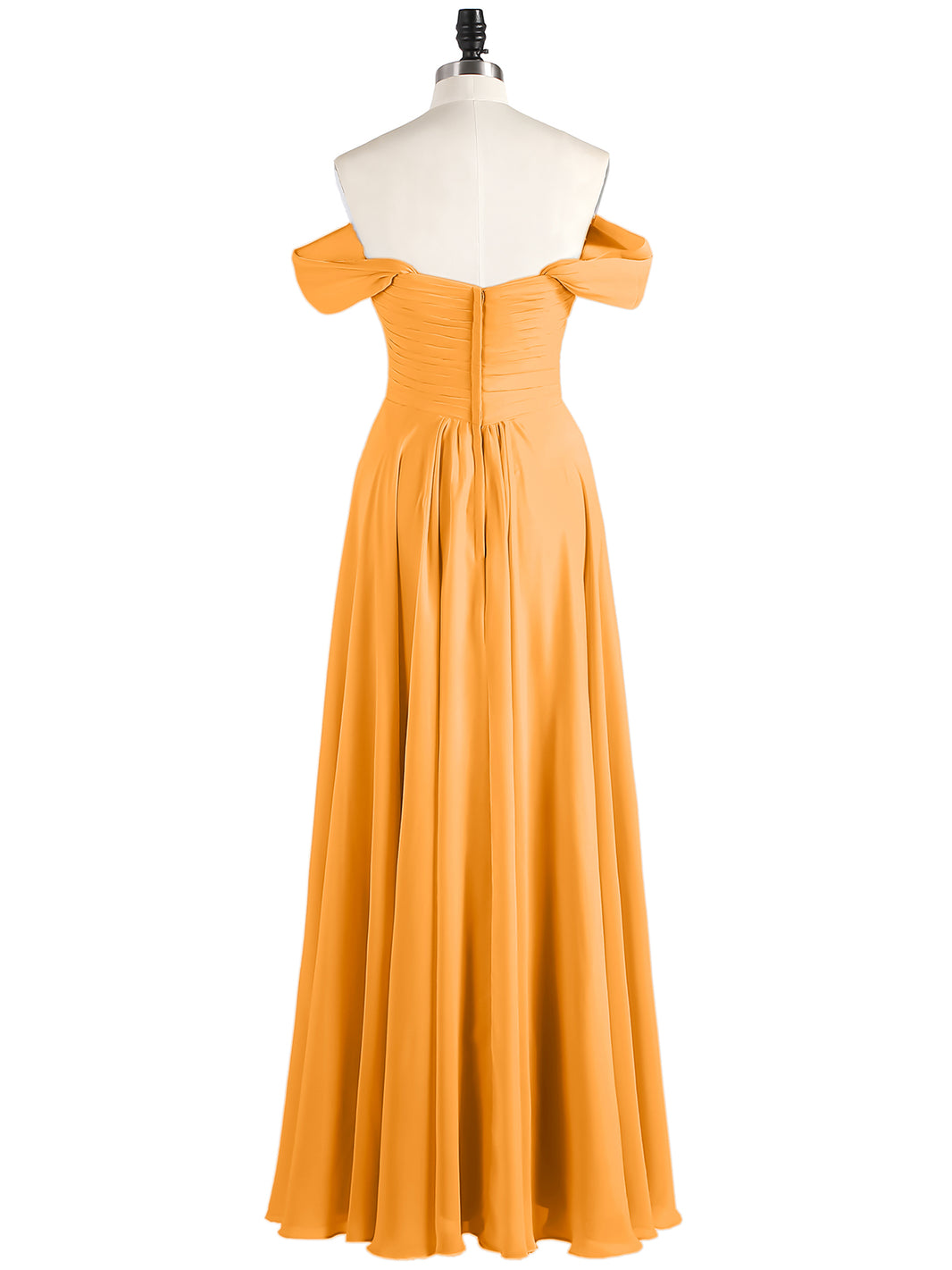 BABARONI Off the Shoulder Empire Bridesmaid Dresses Tangerine, Tangerine / US0