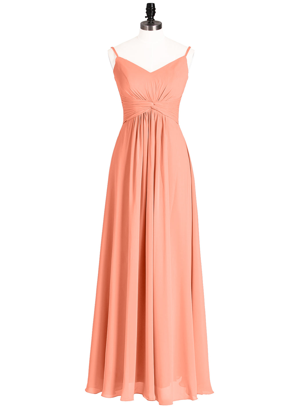 BABARONI Empire Bridesmaid Gown with Spaghetti Strap-Sunset Plus Size, Sunset / US18