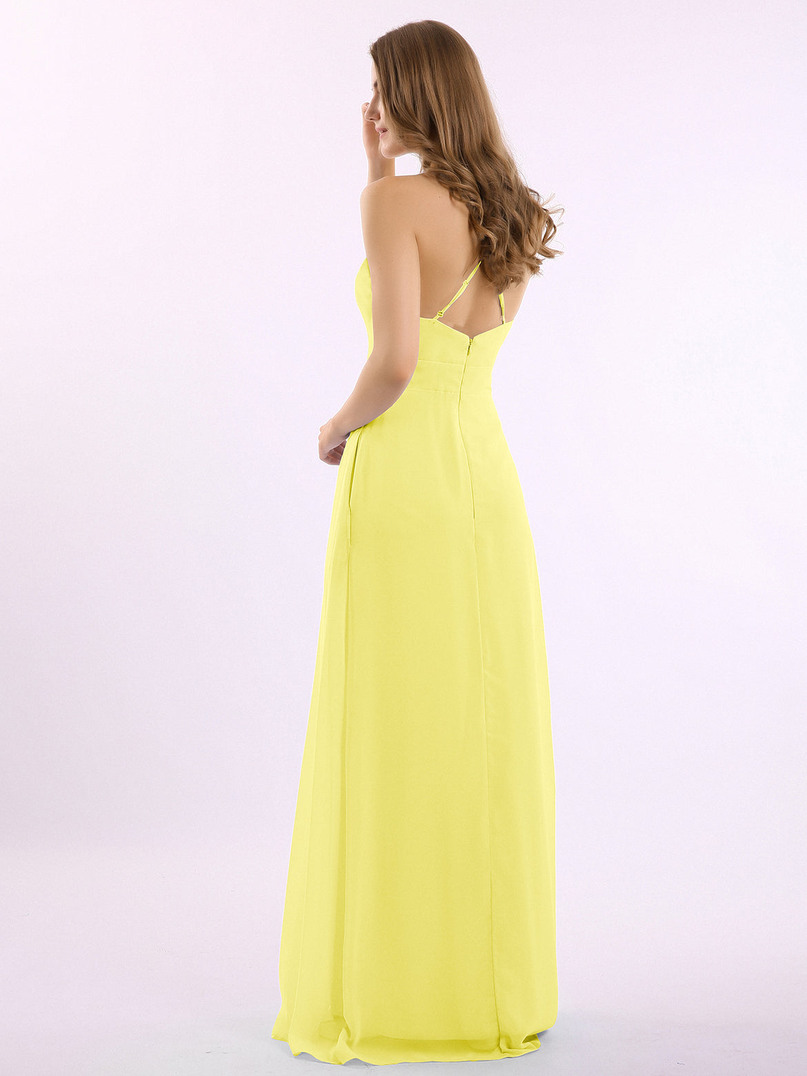 lesbian wedding bridesmaid dresses Azra Lemon Satin Bandeau Maxi Dress  Club L London
