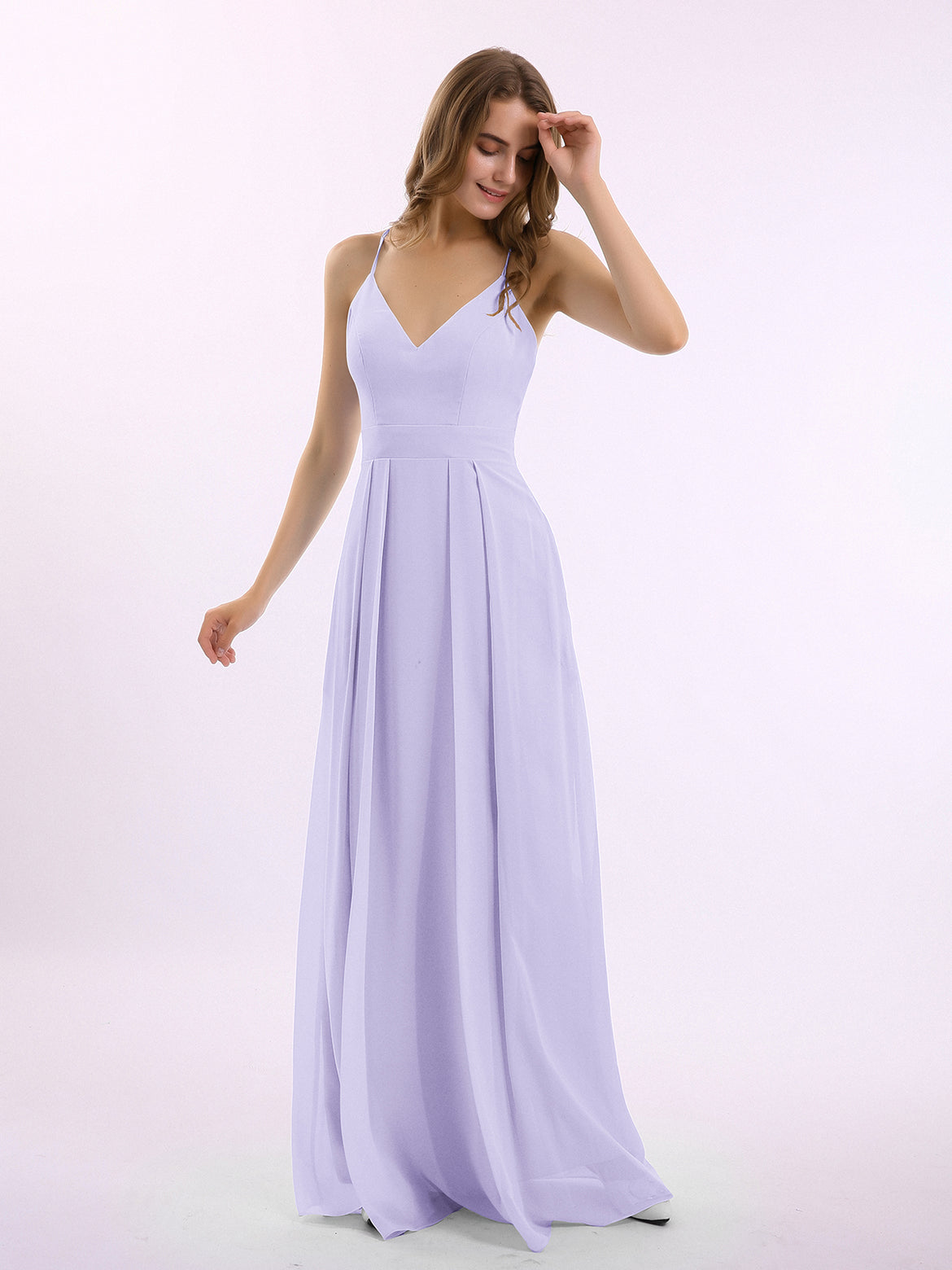 blue dress for baby girl Sheath V Neck Chiffon Sleeveless Purple Bridesmaid Dresses – MyChicDress