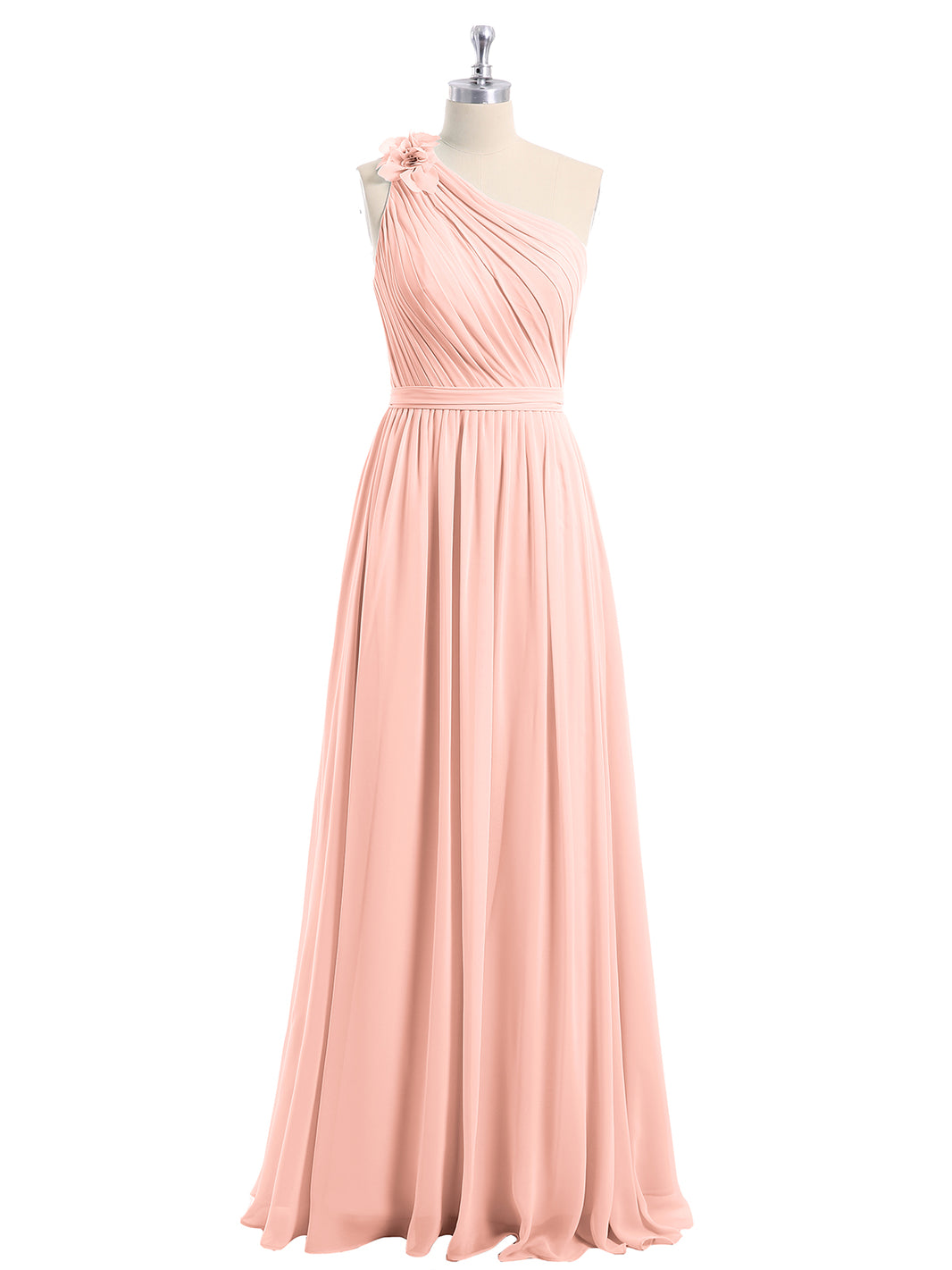 BABARONI One Flower Shoulder Chiffon Dresses with Pocket Coral, Coral / US0 BABARONI One Flower Shoulder Chiffon Dresses with Pocket Coral, Coral / US0