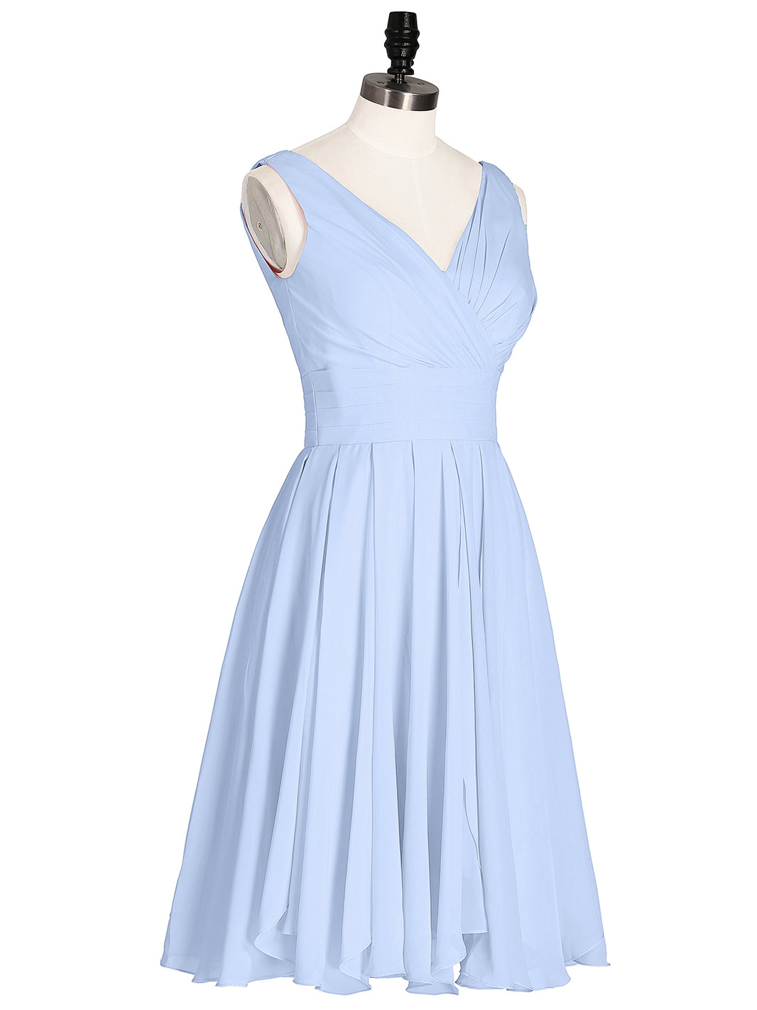 sachin and babi light blue dress Blue Printed Chiffon Knee-Length Dress main image 1