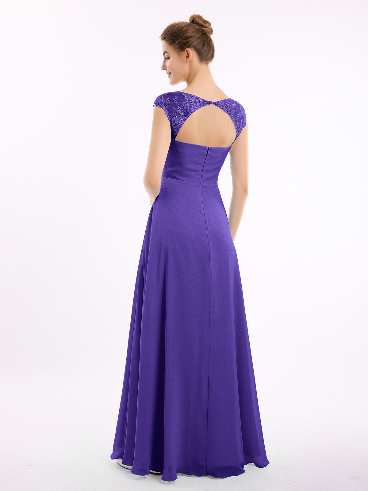 One shoulder Long Chiffon Bridesmaid Gowns Regency Plus Size