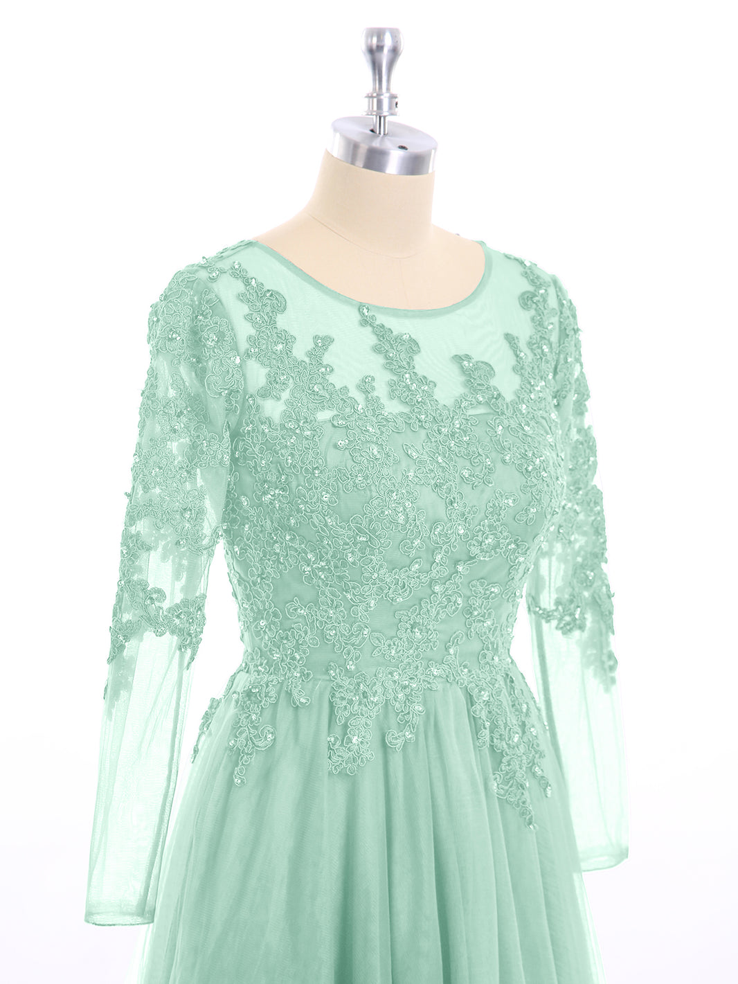 sage green v neck dress Mint Green Floral Chiffon Wrap Front V-Neck Long Sleeve Maxi Dress –  PinkBlush main image 1