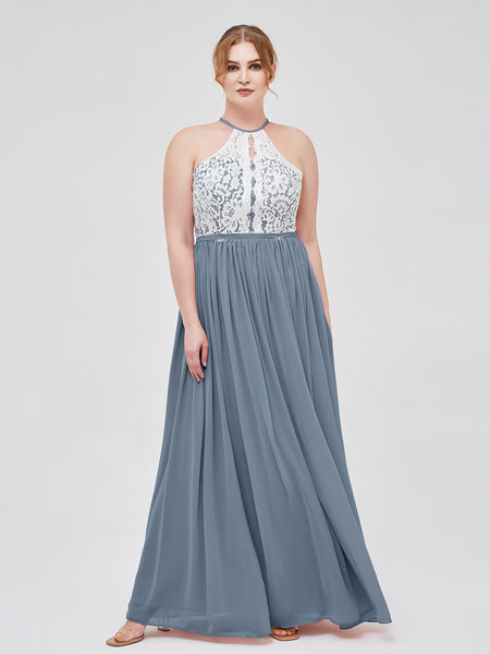 gold and white dress blue and black Dusty Blue Bridesmaids Dress Asymmetrical V-Neck Spaghetti Straps Floo main image 1