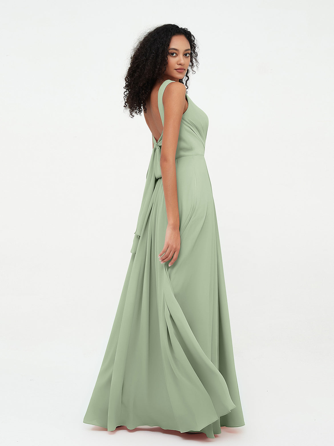 Dusty Sage Bridesmaid Dresses - On Sale Prices Start from $79 BABARONI Dusty Sage Bridesmaid Dresses - On Sale Prices Start from $79 BABARONI
