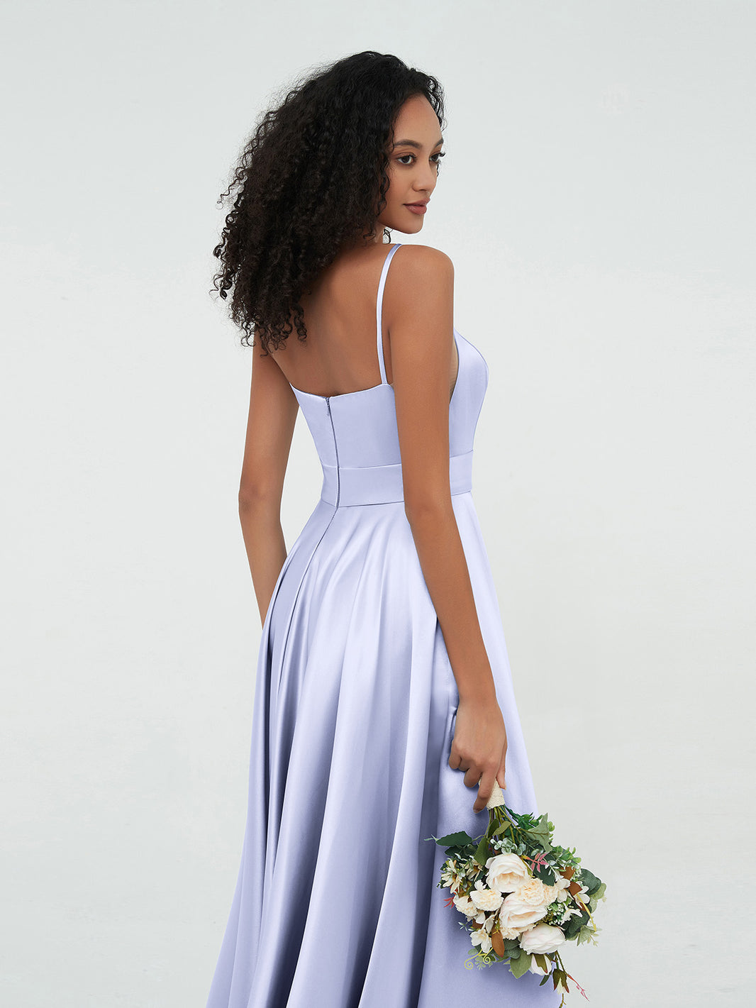 BABARONI A-line Spaghetti Straps Max Satin Dresses-Lilac Plus Size, Lilac / US18 BABARONI A-line Spaghetti Straps Max Satin Dresses-Lilac Plus Size, Lilac / US18